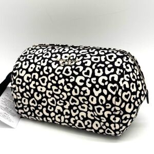 Kate Spade Chelsea Colorblock Medium Leopard  Cosmetic Case Black Multi